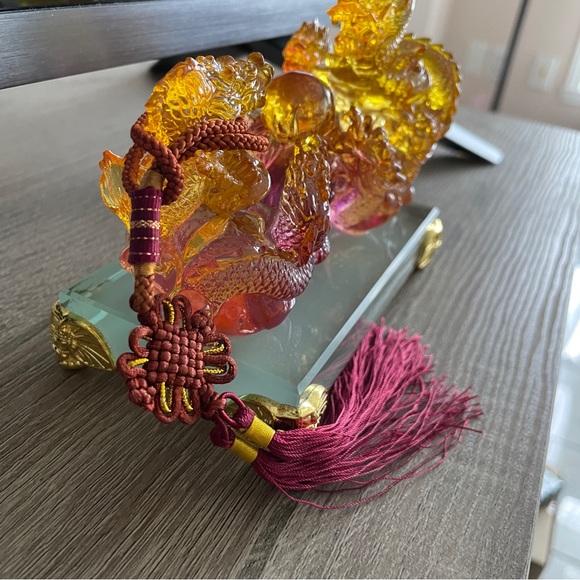 9 dragons ru yi imitation liuli feng shui career authority wealth scalar energy - Picture 2 of 7